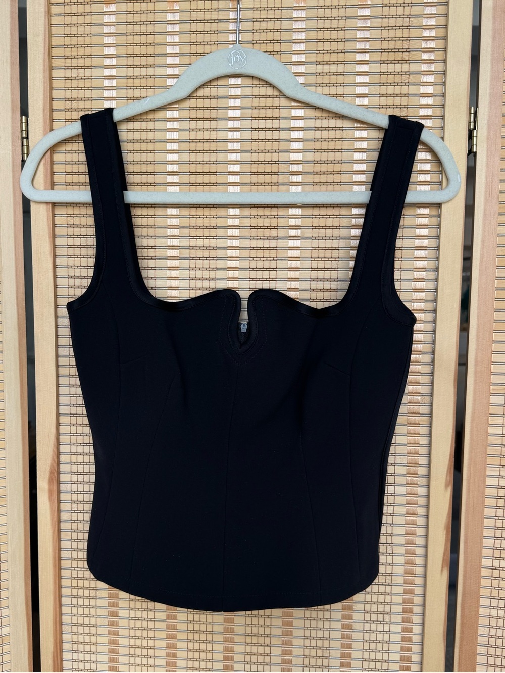 Paris Georgia Black Square-Neck Tank Top - Women's Sleeveless Corset Style